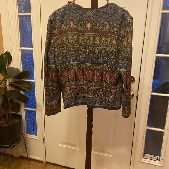 VINTAGE 90’S ADRIANNA PAPELL SILK BLAZER SIZE 10 - Picture 6 of 6